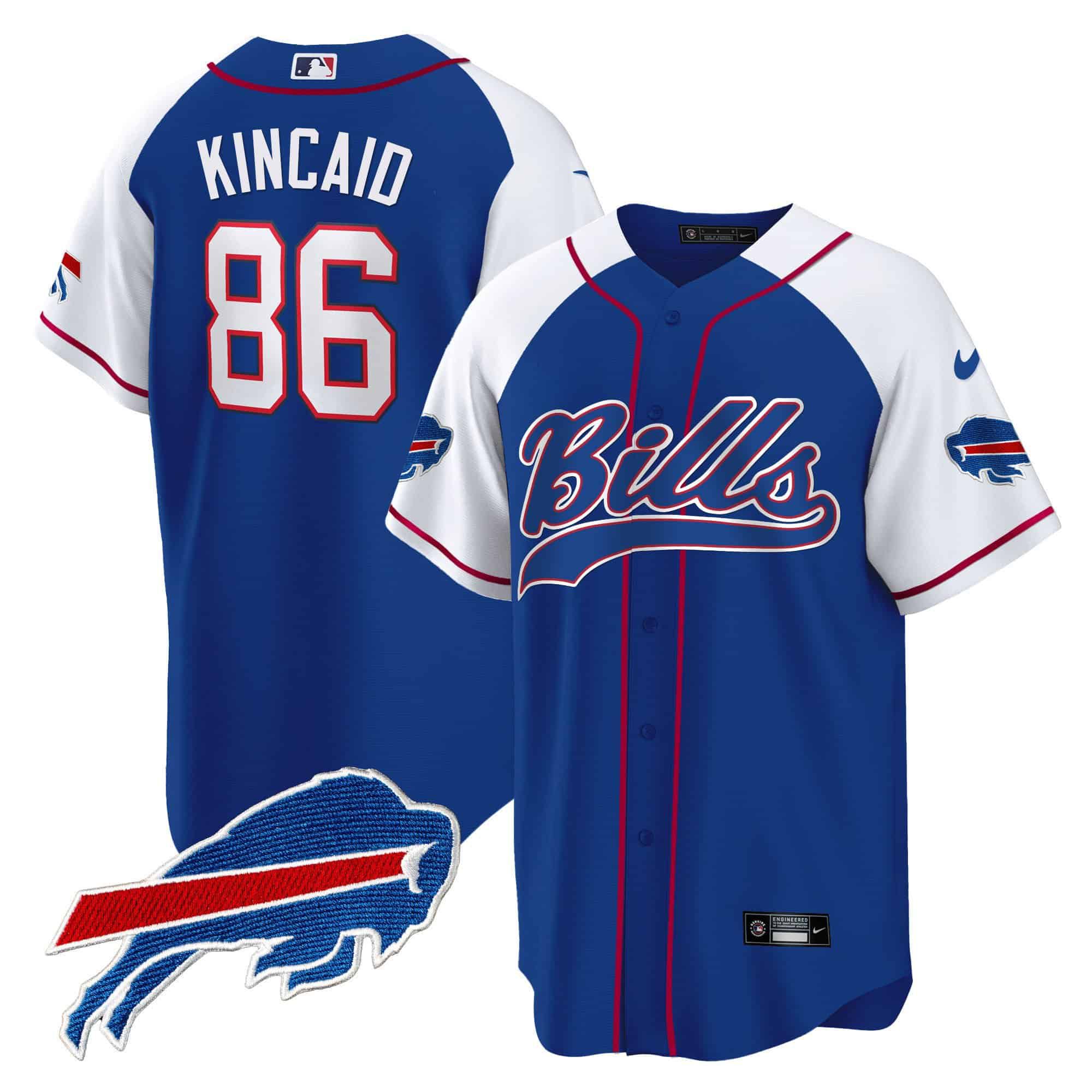 Men Buffalo Bills #86 Kincaid Blue 2024 Nike Baseball Game NFL Jersey style 1